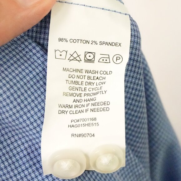 LNC 18-18 ½ 34/35 Classic Fit 2X Long Sleeve Premium Cotton Blue Checkered - Picture 5 of 6